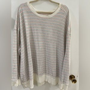 LBN Universal Thread Colorful Striped Sweatshirt